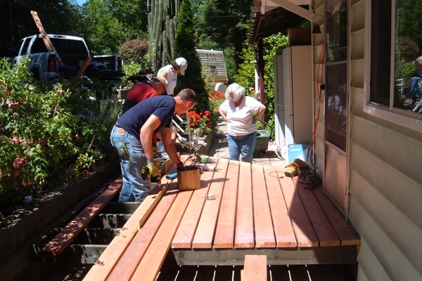 Helping Hands group deck project