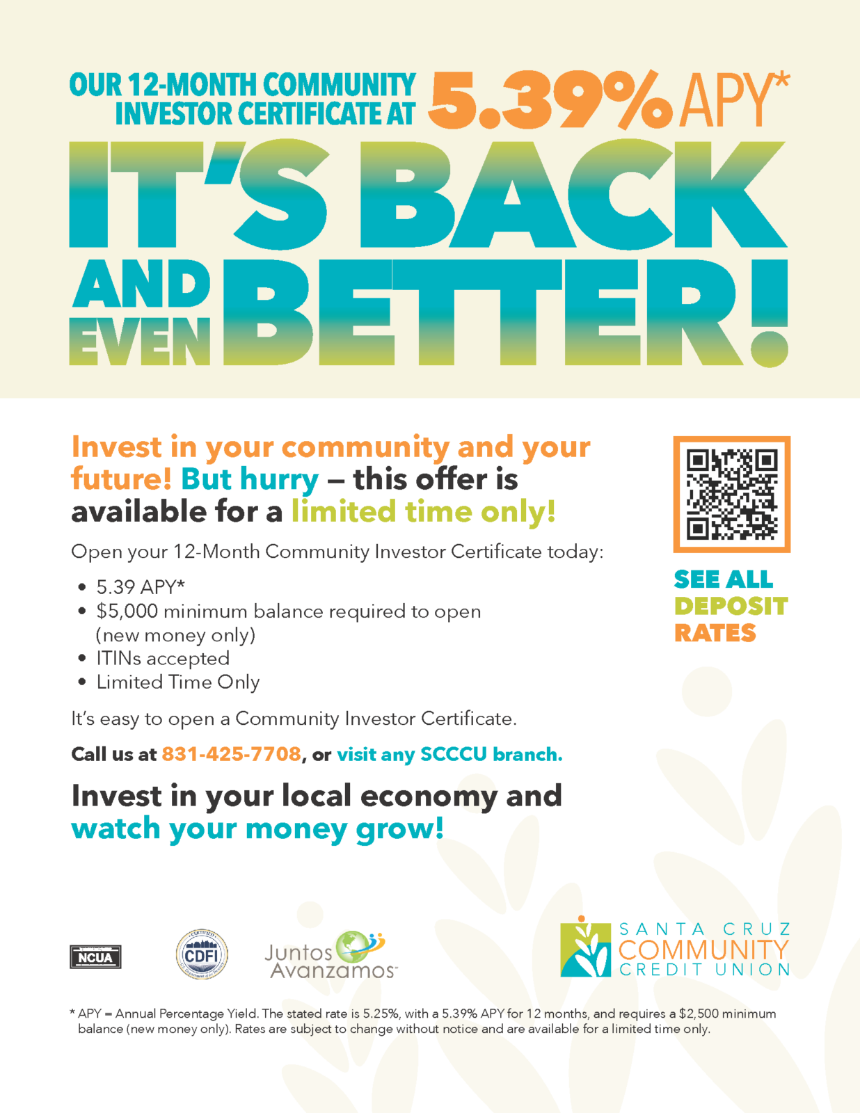 A Special Offer from Our Friends at Santa Cruz Community Credit